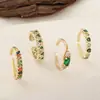 Anillo Abierto Geométrico Rotatorio de Superficie con Circonita Microincrustada en Oro de 18 Quilates Recubierto de Cobre para Suministro Transfronterizo del Distrito Lu Nuevo Producto para Mujer