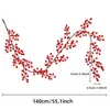 140CM Rattan Simulado de Frutas Vermelhas Frutas de Acácia Rattan de Natal Decoração de Cena de Feriado Ornamentos de Paisagem Pingente
