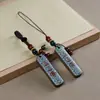 Madera de incienso pintada colgante Firma Ping An accesorios para colgantes cuerda tejida a mano DIY sándalo llavero joyería