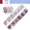 Pacote com 12 Manicure Prata Alta Flats Fundo Diamante Terapia de Luz Manicure Decoração Colorida Strass AB Diamante Brilhante Caixa Longa 1440