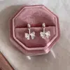 Pendientes de Aro con Lazo de Circonita de Diseño de Nicho para Mujer, Nuevos, de Lujo Ligero, Versátiles, Elegantes, Dulces, de Nicho, de Alta Calidad