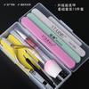 Juego de herramientas para nail art, un juego completo de tienda profesional para manicura, para principiantes, para quitar piel muerta, tijeras de acero, empujador, tira para frotar para llevar uña