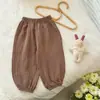 100% algodão! Calça Lanterna Fina para Bebê Menina Gaze de Algodão Verão Calças Repelentes de Mosquitos Infantis Meninos e Meninas Calças de Ar Condicionado Calças de Verão