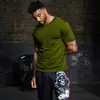 Tops masculinos de verão simples versáteis estilo americano, moda rápida secagem cor sólida manga curta gola redonda casual tendência atacado