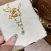 Collar de Pino Azul Cepillado Hecho a Mano Vintage Antiguo Diseño de Nicho para Mujer Lujo Ligero Anillo Blanco Pendientes Elegantes