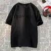 Camiseta de Manga Corta Retro Americana Pesada para Hombre de Algodón Puro Marca de Moda Holgada Casual Combinable para Pareja Camiseta de Cuello Redondo con Estampado de Acero.