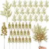 Navidad Transfronteriza Brillo Agujas de Pino Artificiales, Tallos de Bayas, Palillos Florales, Ramitas Pequeñas, Decoraciones DIY para Ambiente Navideño