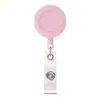 Clip para gafete retráctil de color sólido redondo con hebilla fácil de tirar Clip de cocodrilo giratorio 360 Insignia de enfermera Insignia de doctor