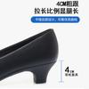 Sapatos de Couro Profissionais de Trabalho de Bico Baixo Preto Sapatos de Camada Única Sapatos Femininos Primavera e Outono Couro Macio Sola Macia Salto Pequeno Sapatos de Trabalho de Longa Duração para Mulheres