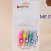 Estilo ins decoração de bolo de aniversário de desenho animado velas flores chapéus de festa urso de pelúcia rosto sorridente corações velas de aniversário infantil