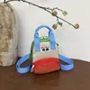 Bolso infantil de moda con bloques de colores inspirados en la dopamina, una mini mochila multifuncional para niños y niñas, perfecta para llevar objetos pequeños y monedas al salir