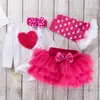 Roupas para bebês de alta qualidade, algodão, moda, feriado, manga longa, saia de seis camadas, conjunto de quatro peças, 0-2 anos, atacado