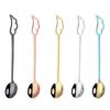 Cuchara de café de acero inoxidable 304 de Amazon transfronteriza, cuchara mezcladora creativa con forma de ala, cuchara para postre helado, cuchara de regalo