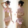 Pinxian ropa interior sexy lazo malla traje de pasión dulce falda plisada uniforme tentación sexy 19228