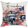 Funda de Almohada Retro de Lino Estampado para el Día de la Independencia de Amazon Transfronterizo Funda de Cojín para Sofá del Hogar