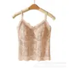 Camisola Francesa de Encaje Puro para Otoño e Invierno, Cálida, con Copas Integradas, Felpa Adicional, Capa Interior Adelgazante, Capa Base, Top con Espalda Bonita