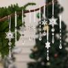 10 Piezas Transfronterizas Nuevos Suministros para Decoración Navideña Tiras de Hielo Navideñas Copo de Nieve Transparente Prisma de Hielo Acrílico Conos de Hielo Falsos
