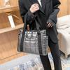 Bolsa de Enchimento Casual Estilo Coreano 2024 Nova Moda Inverno Jaqueta Acolchoada de Algodão Bolsa de Ombro Xadrez Portátil para Estudante Bolsa Transversal para Comutação