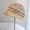 Chapéu balde estilo japonês wabi-sabi para o dia a dia com aba frontal grande e traseira pequena, chapéu de tecido para proteção solar de verão feminino, chapéu de sol plissado artístico