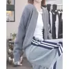 Elegante cárdigan de punto azul marino para mujer, nuevo estilo otoño/invierno 2026, corte casual holgado, suéter abrigo versátil y favorecedor, estilo ins