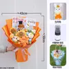 Boneca de Buquê de Girassol Tricotado Flor de Tricô Feita à Mão Presente para Vestibular, Provas de Ingresso na Faculdade, 18º Aniversário e Formatura