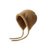 Bonito Gorro de Invierno con Correa Blanca de Conejo Cálido Suéter Gorro de Lana Tejida Orejeras Sombrero Lei Feng para Niñas