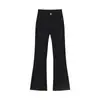 Jeans Anchos Negro Versión A para Mujer Otoño e Invierno Forro Polar Tallas Grandes Chica Gordita Sueltos Adelgazantes Forma de Pera Pantalones Rectos