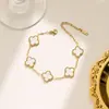 Nuevo collar de cuatro hojas de doble cara de 13 MM más vendido transfronterizo para mujer, diseño de lujo ligero, joyería de moda para celebridades de internet al por mayor