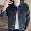 Jaqueta Jeans Estilo Hong Kong Outono e Primavera Masculina Solta Patchwork Moda Coreana Estilo Ins Casual