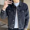 Chaqueta vaquera estilo Hong Kong de primavera y otoño para hombre, ropa holgada de retazos, chaqueta informal de estilo coreano a la moda.