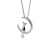 Collar de Gato Gatito Luna Dulce Estilo K para Mujer Nicho Simple Lindo Colgante Gato Luna Collar Personalizado para Estudiante