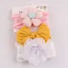 Diadema para Bebé de Comercio Exterior con Flor de Gasa, Estilo Ins Europeo y Americano, Diadema de Nylon, Suave y Elástica para Proteger la Fontanela del Bebé