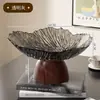 Nova Fruteira de Pé Alto da Temu para Uso Doméstico, Prato de Petiscos para Sala de Estar, Fruteira em Formato de Pétala, Prato para Frutas Secas e Doces de Mesa de Centro