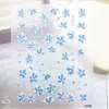 Adesivos de Unha Cor Doce Bloco de Cor Flores Adesivos de Unha 5D Em relevo Flor de Lírio 3D Adesivos de Unha Usáveis Adesivos para Diário