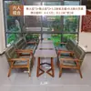 Conjunto de Mesa e Cadeiras, Poltrona de Sofá em Madeira Maciça, Cadeira Individual, Assento de Cartão, Cadeira Redonda Totalmente em Madeira Maciça, Mesa Redonda, Mesa de Jantar Estilo Novo Chinês, Madeira de Nogueira