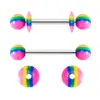 Juego mixto de 12 colores de junta de color transfronteriza, perforación de uña de acrílico tipo lengua, anillo para pezón, joyería para uñas de tira, venta al por mayor