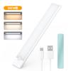Luz LED Inteligente con Sensor de Cuerpo Humano Recargable Atenuación Tricolor Tira de Luz para Gabinete de Vinos Gabinete Ropero Luz Nocturna