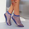 Nuevas Sandalias de Punta Redonda para Verano 2024 Botines Huecos Famosos de Internet Verano Sexy Transfronterizos Talla Grande Zapatos Planos