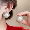 Pendientes de Borla Geométrica de Perla con Circonita de Aguja Plateada Pendientes Elegantes de Lujo Ligero Pendientes de Moda Exquisitos Versátiles para Mujer