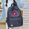Mochila de fresa muy elegante para mujer, mochila de viaje grande de estilo japonés con estrellas, diseño único, mochila escolar no convencional para estudiantes mujeres