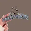 Pinza para el Cabello de Pedrería Lujosa y Sofisticada para Mujer, Adornada con Cristales, Tamaño Grande para Cabello Espeso, Pinza de Tiburón para la Parte Posterior de la Cabeza, Accesorio para el Cabello