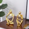 Ornatos Criativos de Figuras Abstratas Douradas e Prateadas Eletrodepositadas, Decorações para Estante e Sala Modelo, Artesanato em Resina, Adereços de Fotografia