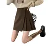 2026 Nueva Falda Corta de Línea A con Forma de Pera Estilo Coreano para Invierno, Combinada con un Suéter, Falda Media Plisada JK Color Café para Mujer en Otoño e Invierno