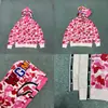 Sudadera con cremallera y camuflaje de tiburón Bape de moda para hombre y mujer, estilo pareja, cárdigan chaqueta con capucha holgado de forro polar puro de moda para hombre