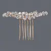 Suministro Transfronterizo de Peines para el Cabello de Flor de Zirconia, Accesorios de Lujo Europeos y Americanos para el Cabello de Novia, Peines para Sesión de Fotos de Boda Vintage, Venta al por Mayor