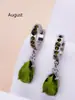Conjunto de collar y aretes transfronterizos europeo y americano piedra de nacimiento de diciembre circonita acero inoxidable colgante de gota