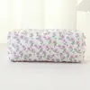 Bolsa de Maquiagem Grande Capacidade Estilo Ins com Estampa de Laço de Tecido, Estojo de Papelaria Minimalista de Nicho, Estojo de Lápis