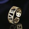 Cross-border e-commerce banhado a cobre quente 18K ouro Inglês letras LOVE letras abertas anel ajustável jóias femininas