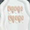 Pegatinas para uñas de cadena con lunares estilo francés, forma cuadrada corta, disponibles en varios tamaños, puntas de uñas postizas prefabricadas, directo del fabricante