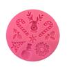 Molde de silicona líquida para fondant para pastel de la serie navideña de alce para hornear M158